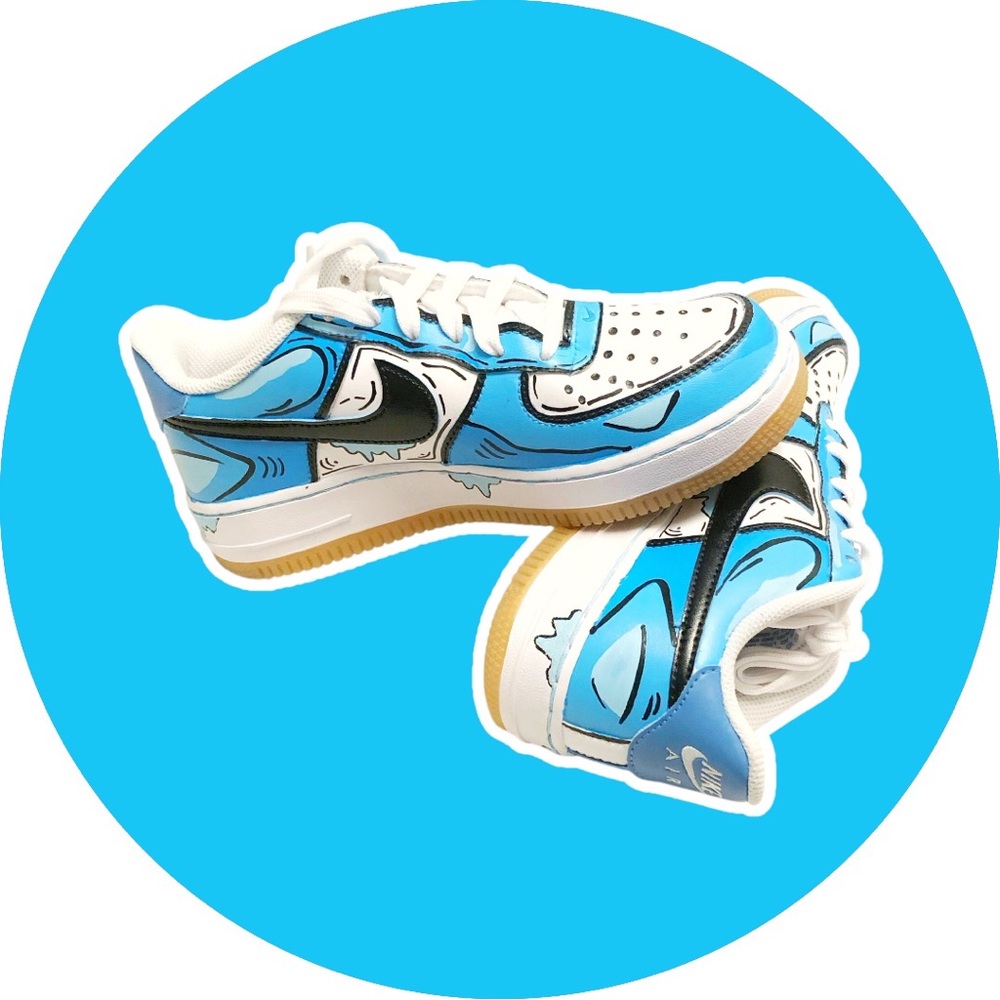 Nike Painted Custom Air Force One Nike AF1 Stylish Cool Trending Blue